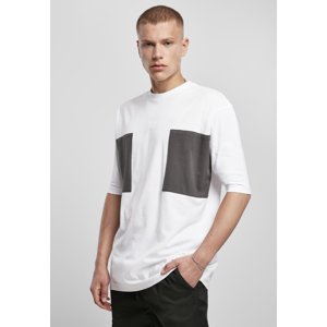 Large double pocket T-shirt white/asphalt