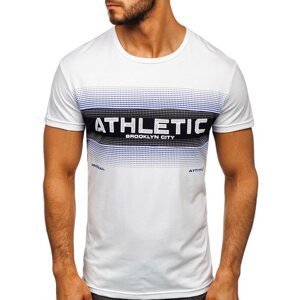 Men's T-shirt with print SS10901 - white,