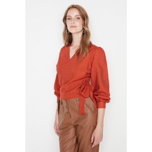 Trendyol Tile Double Breasted Woven Tie Detail Blouse