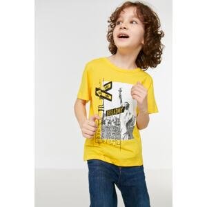 Trendyol Yellow Printed Boy Knitted T-Shirt