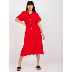 Red midi dress RUE PARIS