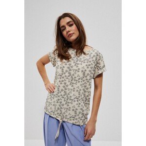 Cotton blouse of oversize cut - beige