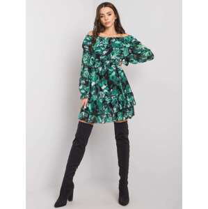 Black and Green Hispanic Floral Dress by Erine