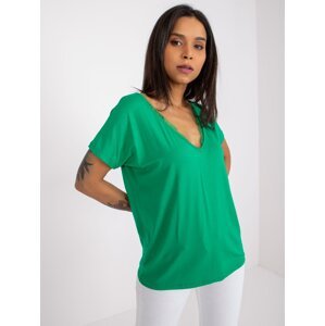 Dark green women's T-shirt with lace Aileen