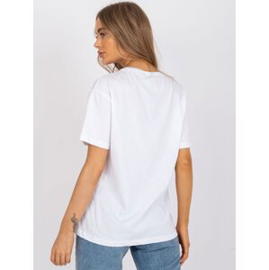 White loose T-shirt with application and print