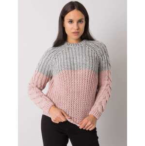 Women's knitted grey-pink sweater Bergerac RUE PARIS