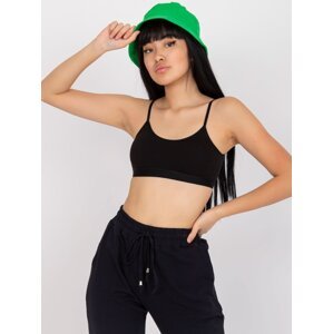 Black sports crop top with padded cups