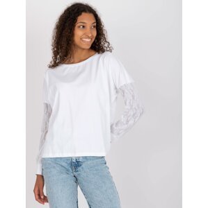 White blouse with lace sleeves Shantelle RUE PARIS