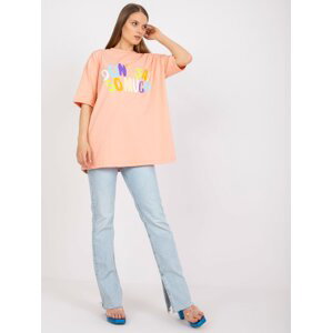 Oversized apricot T-shirt with print