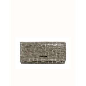 Grey elongated leather wallet