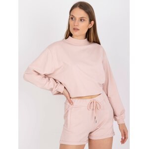 Basic light pink sweatpants with high waist