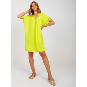 Lime oversize dress with viscose