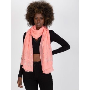 Peach scarf with decorative application