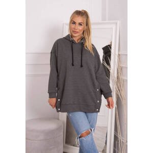 Insulated sweatshirt with grpahit snap fasteners