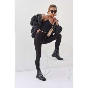 Simple leggings with wide rubber black