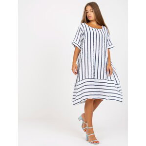 White thin oversize dress with short sleeves