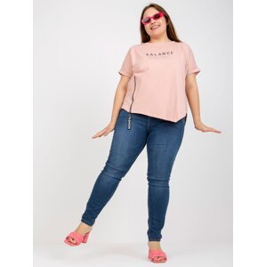 Dusty pink Plus size T-shirt with text and app