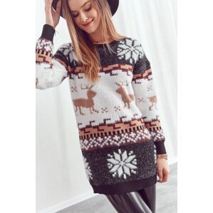 Warm, long, black Christmas sweater