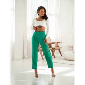 Elegant green trousers with darts