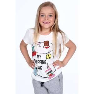 Girls' T-shirt with cream patches