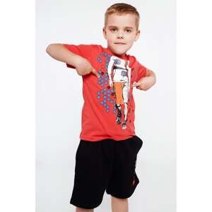 Boys' red T-shirt with app