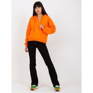 Basic orange V-neck sweatshirt