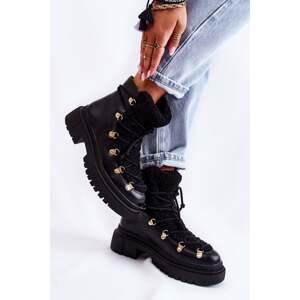 Leather warm shoes Black Arisa