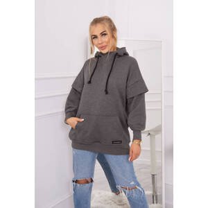 Insulated turtleneck hoodie made of graphite