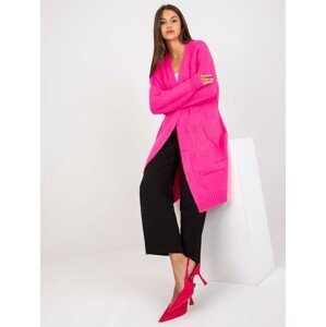 Fluo pink oversized long cardigan RUE PARIS