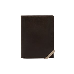 Dark brown and brown men's genuine leather wallet