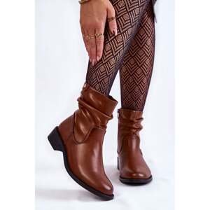 Women's Pressed Flat-heeled Boots Brown Sersa