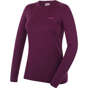 Women's merino sweatshirt HUSKY Aron L deep magenta