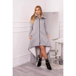 Insulated dress with longer sides of gray color