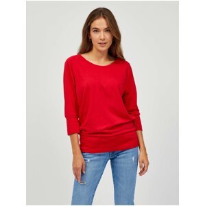 SAM73 Red Women's Basic T-Shirt with Three-Quarter Sleeve SAM 73 Ekale - Women