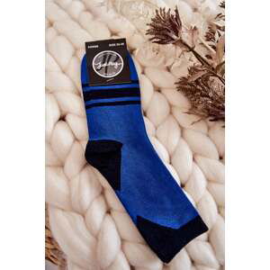 Women's two-tone socks with stripes Blue Black