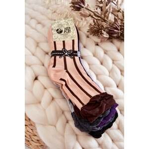 Women's Cotton Striped Socks of 5 packs multicolor