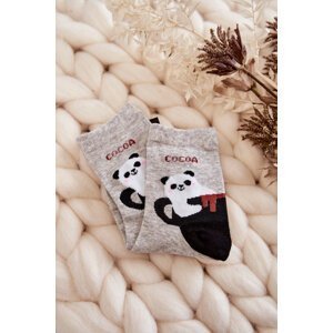 Women's funny socks Panda V Goblet gray