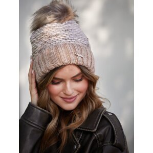 Cappuccino winter hat with hem