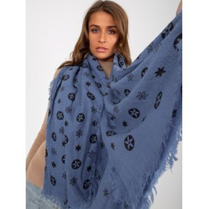 Lady's dark blue patterned scarf