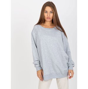 Grey basic sweatshirt without oversize hood