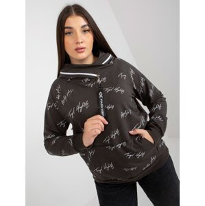 Women's sweatshirt plus size khaki with printed design