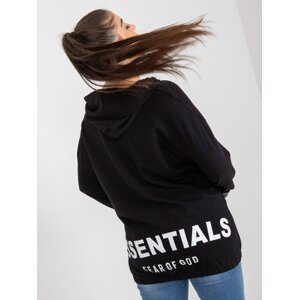 Black plus size sweatshirt with pockets