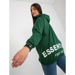 Dark green zipper sweatshirt plus sizes