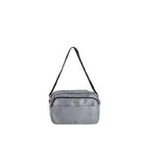 Grey women's messenger bag made of eco-leather