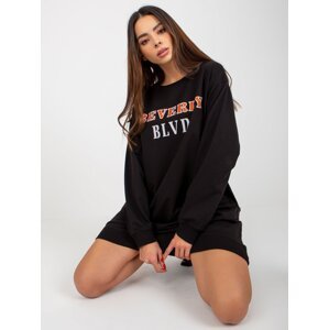 Black cotton sweatshirt with print