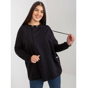 Basic Black Cotton Sweatshirt Plus Sizes