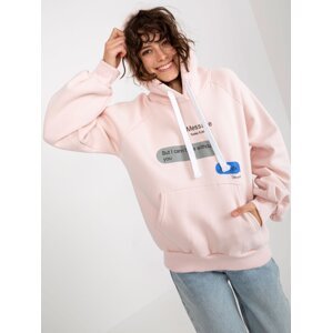 Light pink sweatshirt with oversize print