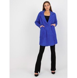 Cobalt alpaca coat with Eveline pockets