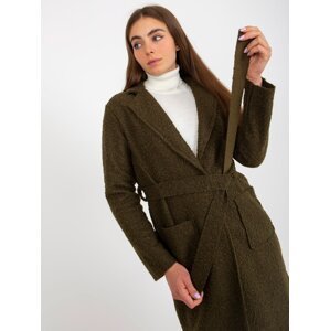 Khaki plush maxi coat with Merve OCH BELLA knots