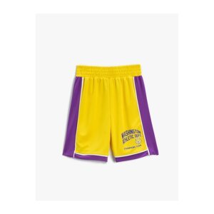 Koton Printed Basketball Shorts with Elastic Waist